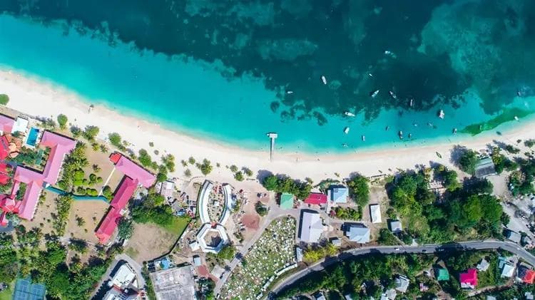 grand anse beach grenada aerial view