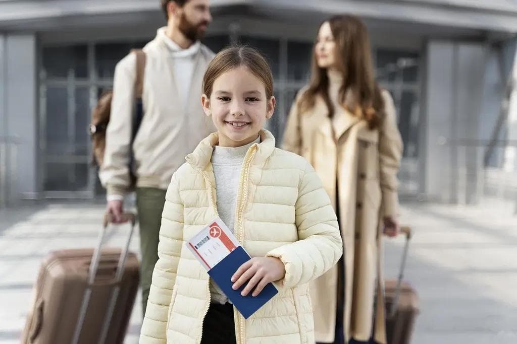 A family with a valid residence permit in Italy