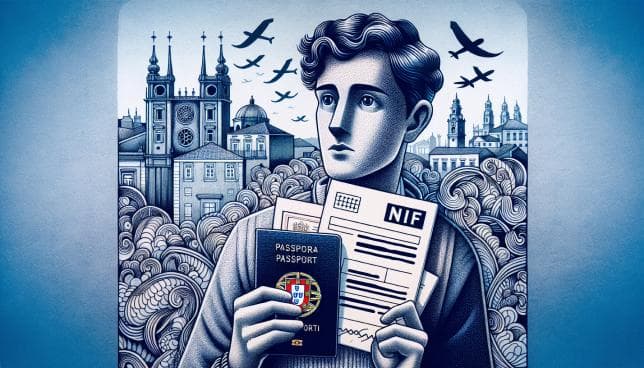 man holding passport and NIF